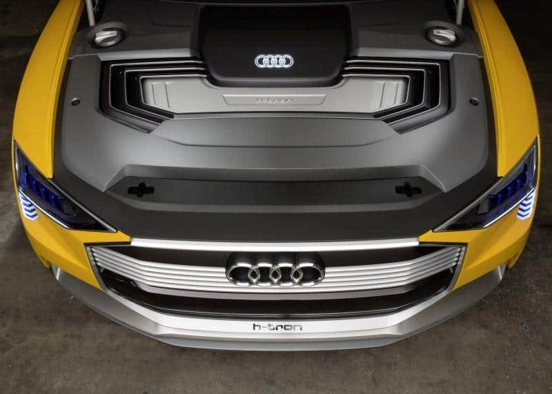 Blick auf den Motor des Audi h-tron quattro concept (Brennstoffzellenfahrzeug)